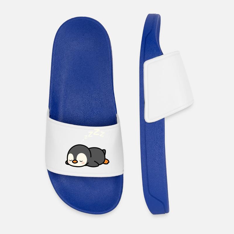 Süßes Pinguin-Nickerchen - Männer Badelatschen - Königsblau
