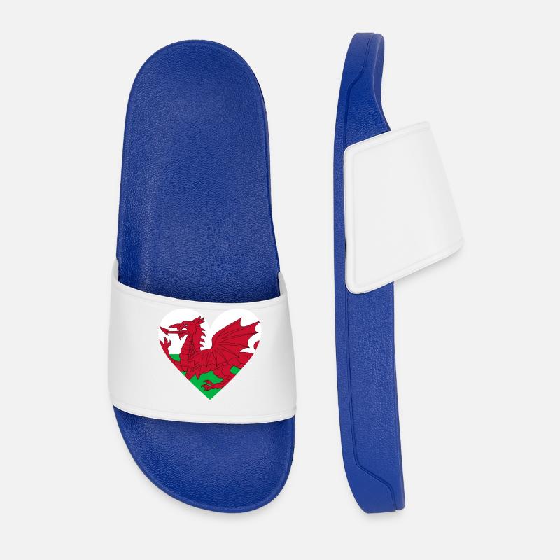 Wales Heart - Männer Badelatschen - Königsblau