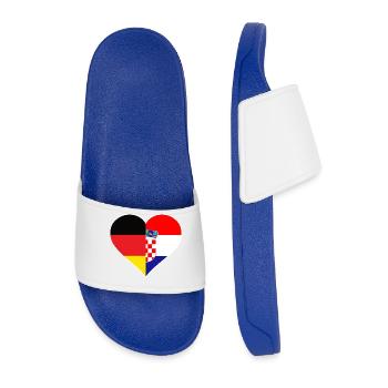 Deutsch-Kroatisches Flaggenherz - Männer Badelatschen - Königsblau - Vorne