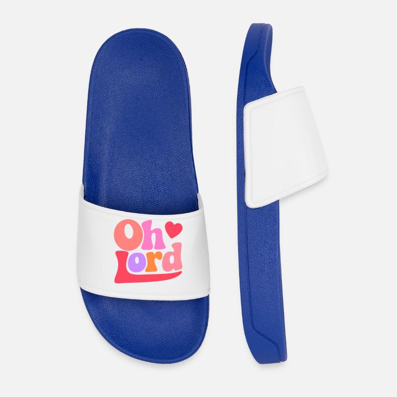 Oh Lord - Men’s Pool Sliders - royal blue