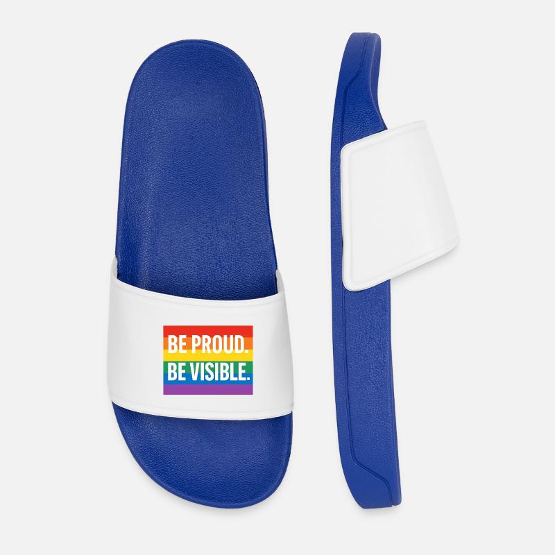 Regenbogen Pride Statement Design - Männer Badelatschen - Königsblau