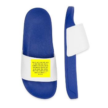 Time as art typography yellow - Men’s Pool Sliders - royal blue - Front