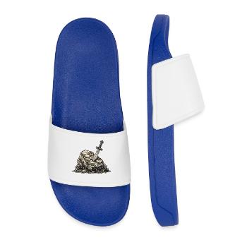 Germanic Sword Stone - Men’s Pool Sliders - royal blue - Front
