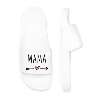 Mom Heart Arrow Love Mother's Day Gift - Men’s Pool Sliders - white - Front
