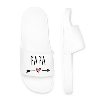 Papa Herz Pfeil Liebe Vatertag Geschenk - Männer Badelatschen - Weiß - Vorne
