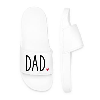 Dad Herz - Gift Father's Day Family Child Love - Men’s Pool Sliders - white - Front
