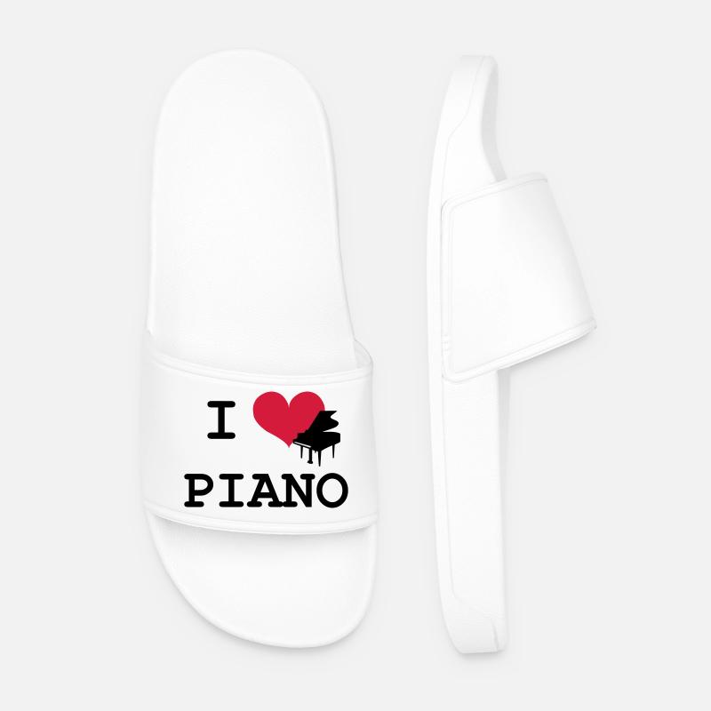 I Love Piano - Männer Badelatschen - Weiß