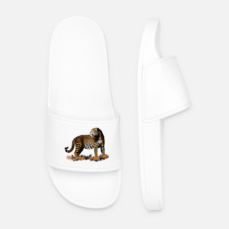 leopard - Men’s Pool Sliders - white