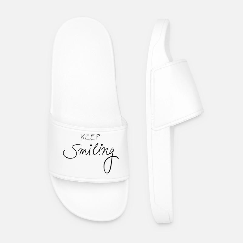 keep smiling - Männer Badelatschen - Weiß