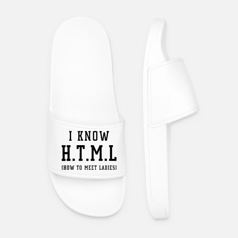 I know HTML - Männer Badelatschen - Weiß