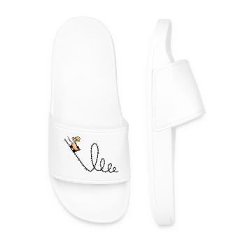 Girafe chevauchant un grand huit - Claquettes Homme - blanc - Devant