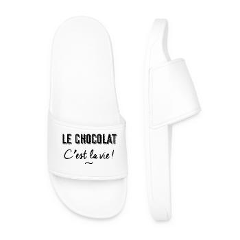 Chocolate is life! - Men’s Pool Sliders - white - Front