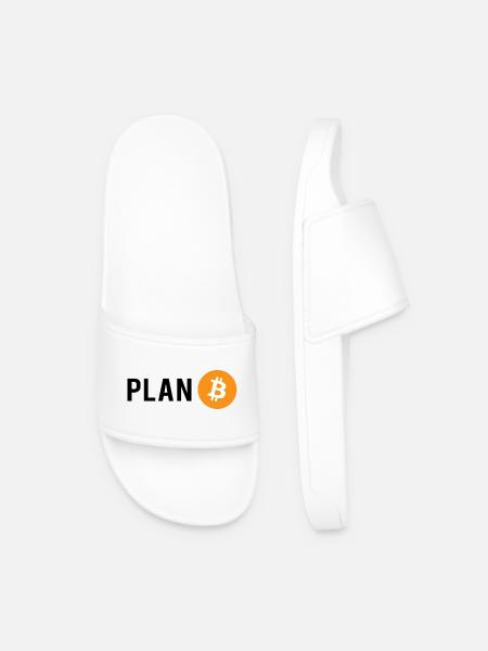 Plan B - Bitcoin plan - Men’s Pool Sliders - white