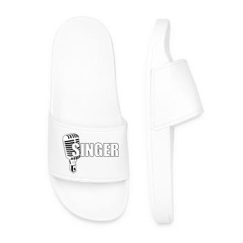 Singer - Music - Men’s Pool Sliders - white - Front