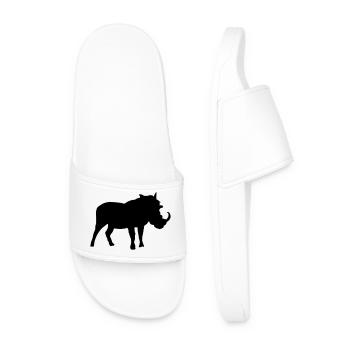 Wild boar Sanglier Wild boar Jabali Wildschwein - Men’s Pool Sliders - white - Front