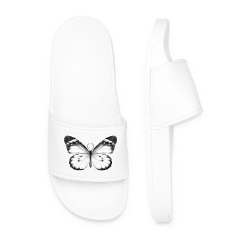 Monochrome Butterfly - Men’s Pool Sliders - white - Front