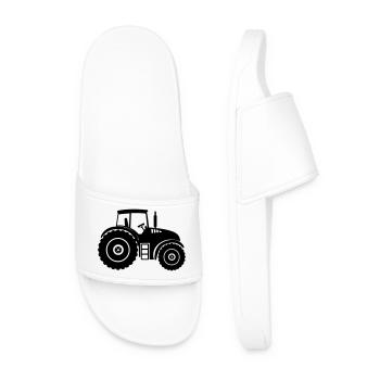 Shade Silhouette Farm Tractor - Men’s Pool Sliders - white - Front