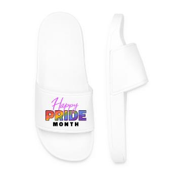 Happy Pride Month - Men’s Pool Sliders - white - Front