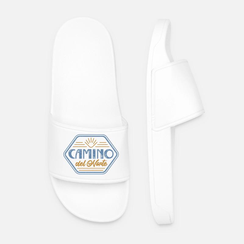 Camino del Norte Pilgrim's Stamp | Santiago - Ciabatte per il mare da uomo - bianco