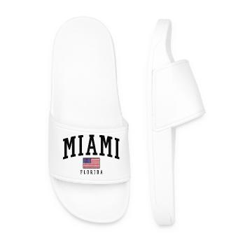 Typographie vieillie du drapeau de Miami en Floride - Claquettes Homme - blanc - Devant