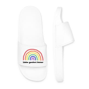 Regenbogen Liebe Statement Freiheit Frieden - Männer Badelatschen - Weiß - Vorne
