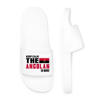 Keep Calm Angola Flaggen Design - Männer Badelatschen - Weiß - Vorne