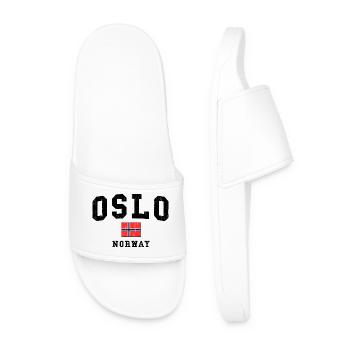 Oslo Norway Flag Design - Men’s Pool Sliders - white - Front