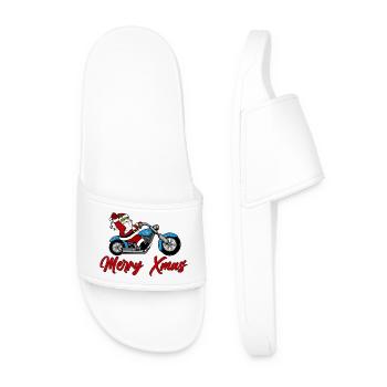 Santa Motorrad – Xmas Ride - Männer Badelatschen - Weiß - Vorne