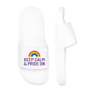 Pride Month - Keep Calm and Pride On - Men’s Pool Sliders - white - Front
