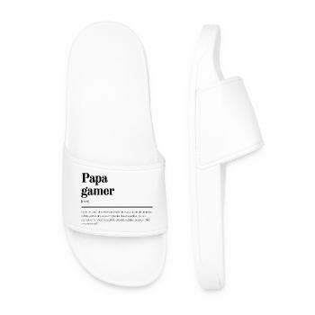 Papa Gamer : Cadeau pour papa - Claquettes Homme - blanc - Devant