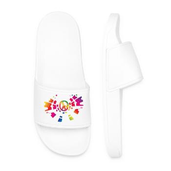 Signe de paix coloré pour la saison des festivals - Claquettes Homme - blanc - Devant