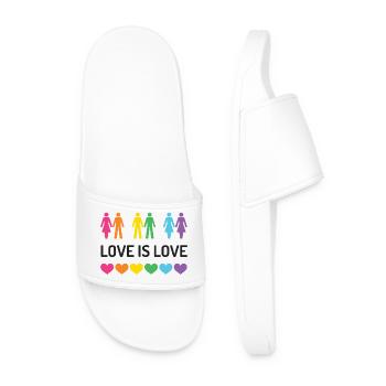 Mois de la fierté LGBT - Love is Love - Claquettes Homme - blanc - Devant