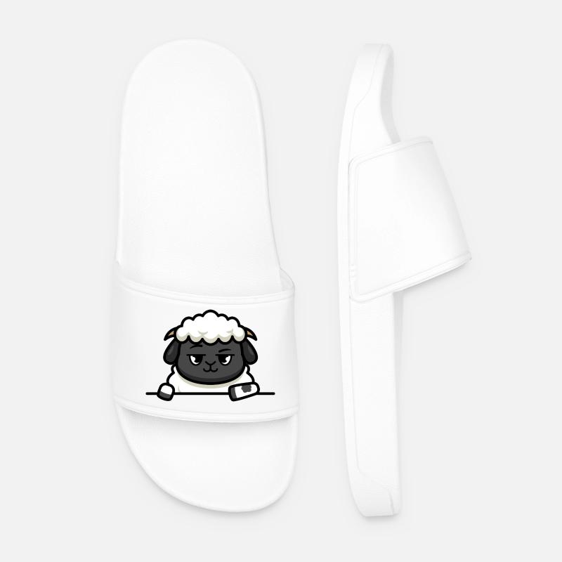 Stilvolles Lamm - Männer Badelatschen - Weiß