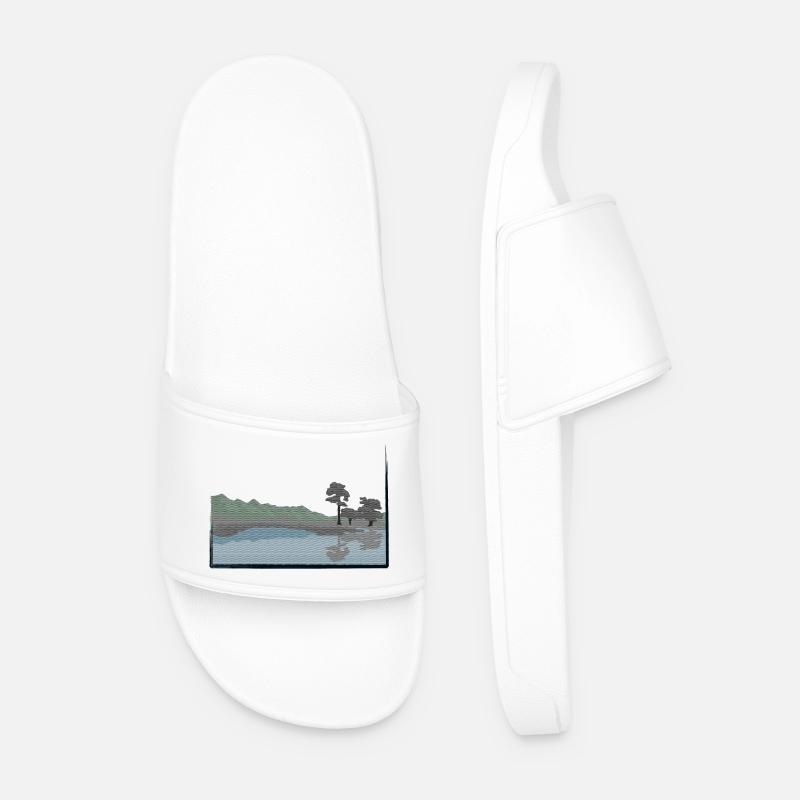Landscape modified with lake - Men’s Pool Sliders - white