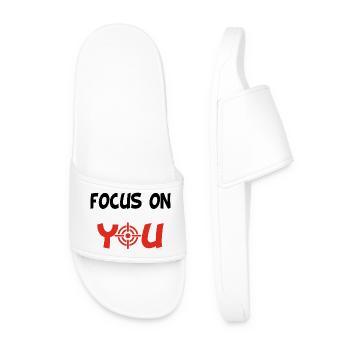 Focus on You (English & Black) - Men’s Pool Sliders - white - Front