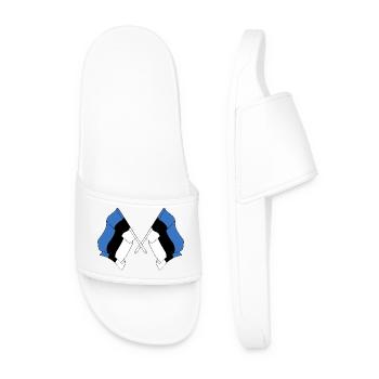 Two flags Estonia - Men’s Pool Sliders - white - Front