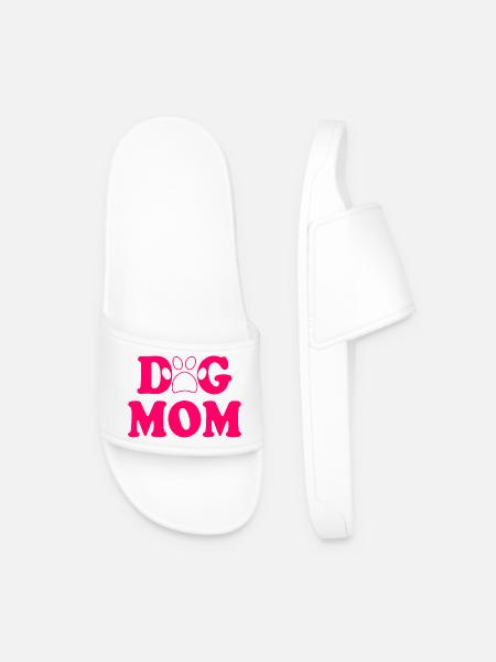 Dog mom - Men’s Pool Sliders - white
