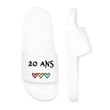 20. 20 YEARS. 20th ANNIVERSARY. 20TH ANNIVERSARY. - Men’s Pool Sliders - white - Front
