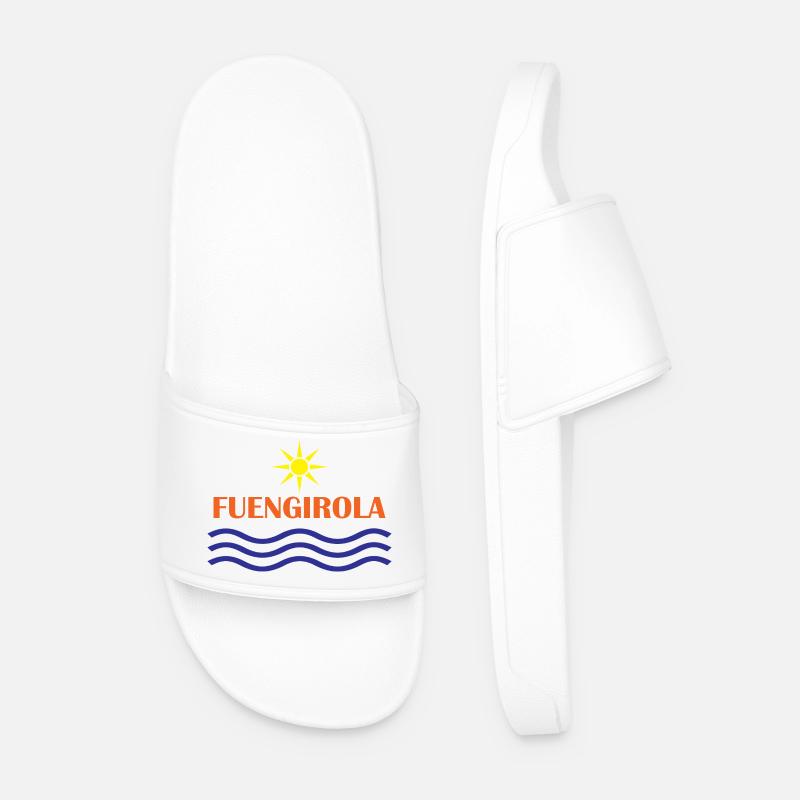 Fungirola Sun and Wave Design - Men’s Pool Sliders - white