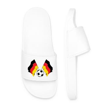 Flags crossed football Germany - Men’s Pool Sliders - white - Front