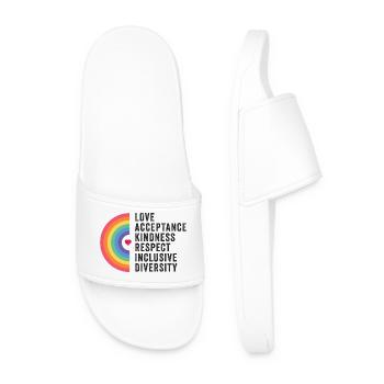 Mois de la fierté LGBT - Amour. Acceptation. Bonté. - Claquettes Homme - blanc - Devant