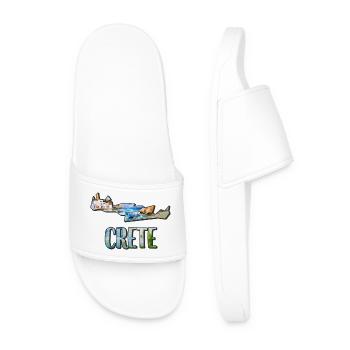 Watercolor Map Crete - Men’s Pool Sliders - white - Front