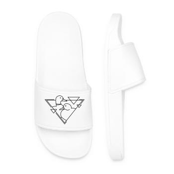Deux canards en design géométrique - Claquettes Homme - blanc - Devant