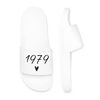 1979 Herzgeburtstag - Männer Badelatschen - Weiß - Vorne