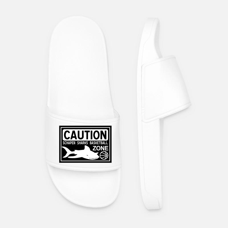 CAUTION SHARKS black - Männer Badelatschen - Weiß