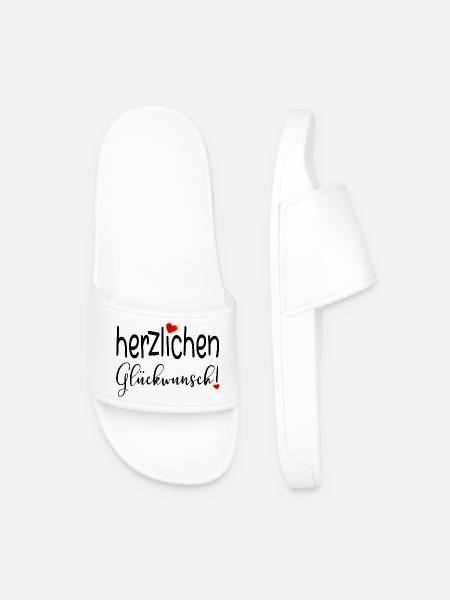 HERZLICHEN GLÜCKWUNSCH HERZ - Männer Badelatschen - Weiß