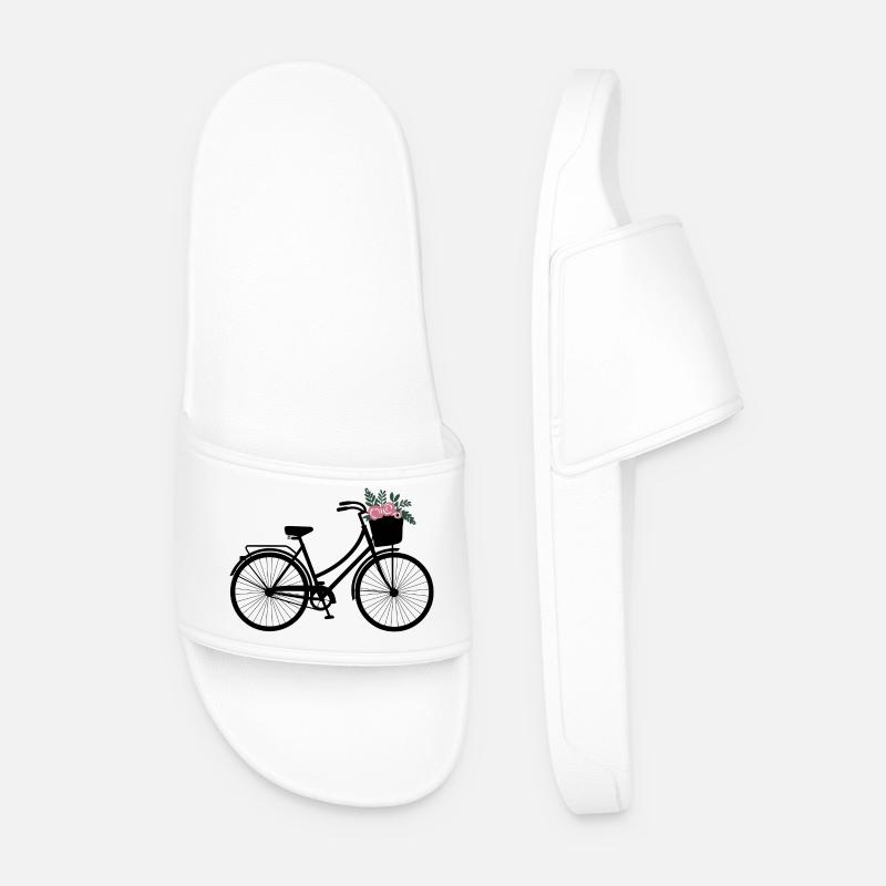 Blumen Fahrrad - Männer Badelatschen - Weiß