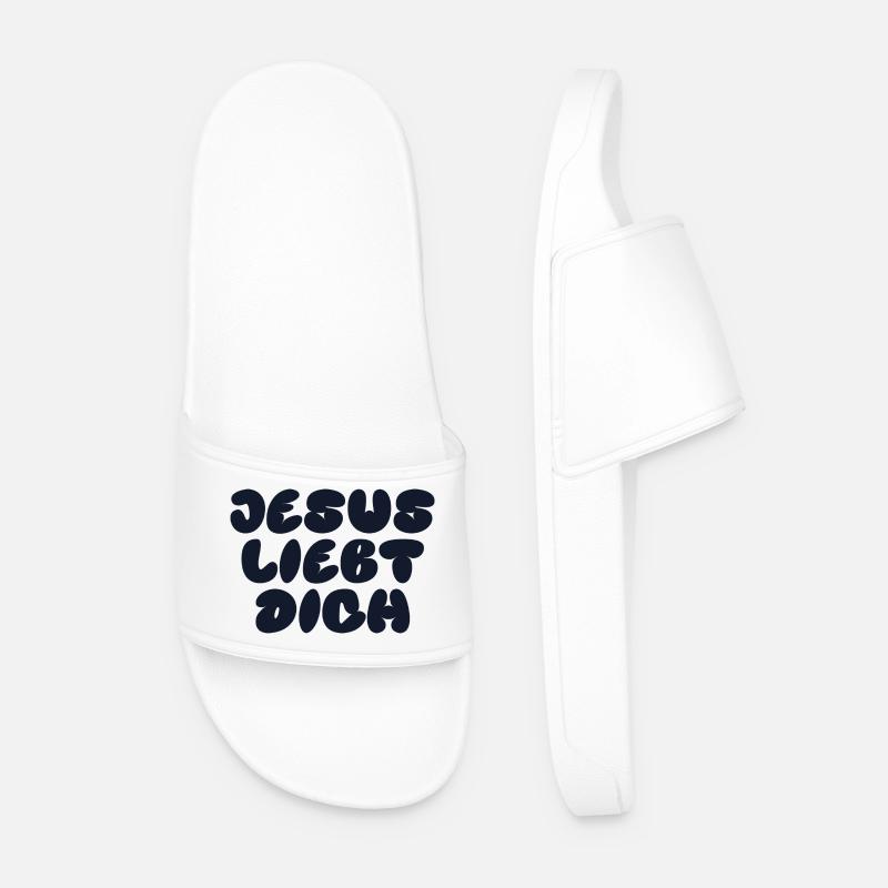 JESUS LIEBT DICH - Männer Badelatschen - Weiß