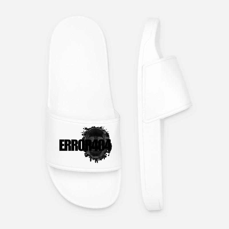 Skull Graffiti Splatter - Men’s Pool Sliders - white