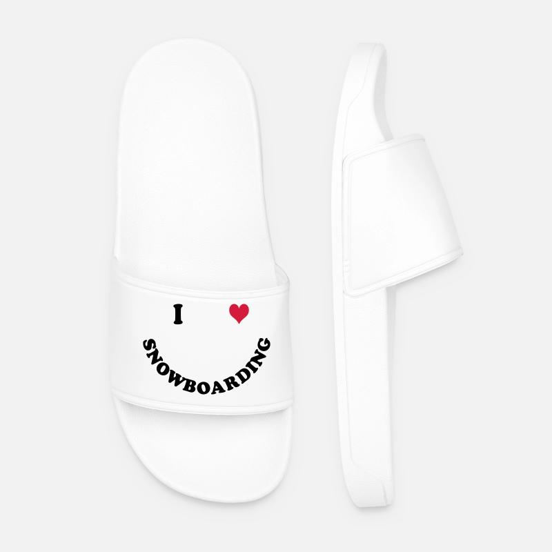I love Snowboarding - Männer Badelatschen - Weiß